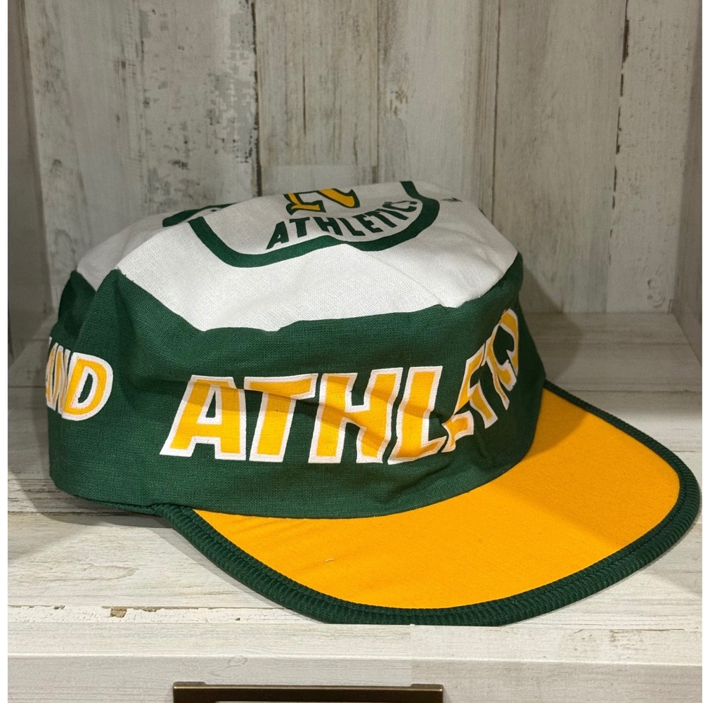 Vintage Oakland Athletics Painter Hat Twins Enterprise MLB Green Yellow NWT‎ 90s